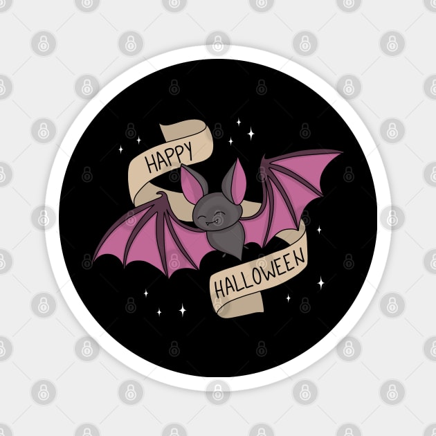Cute Halloween Bat Magnet by valentinahramov